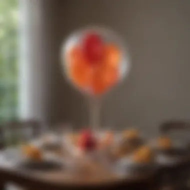 Elegant balloon centerpieces on dining tables