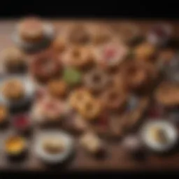 A vibrant display of allergy-free baked goods arranged artfully on a wooden table