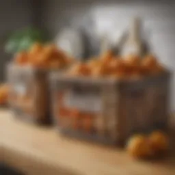 Stylish kitchen storage basket arrangement
