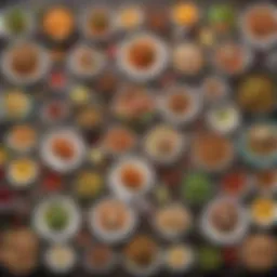 A colorful assortment of Atkins diet meals arranged elegantly.