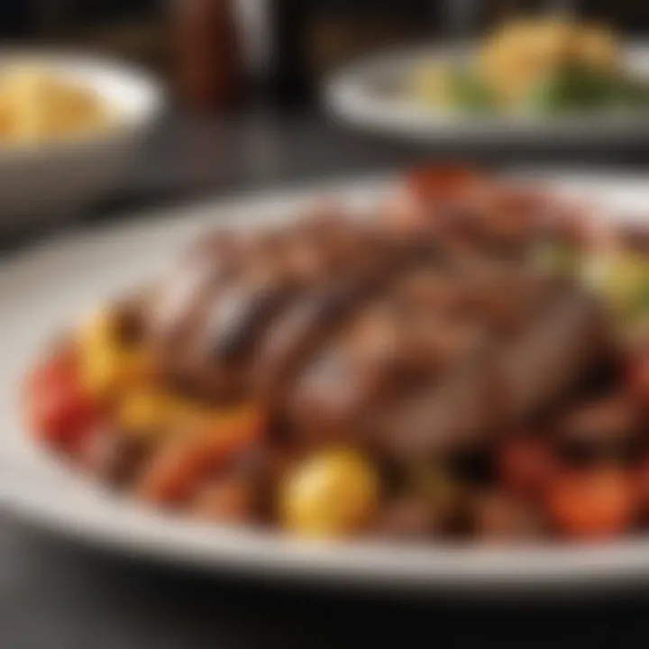 A close-up of a beautifully plated BBQ dish featuring local ingredients.