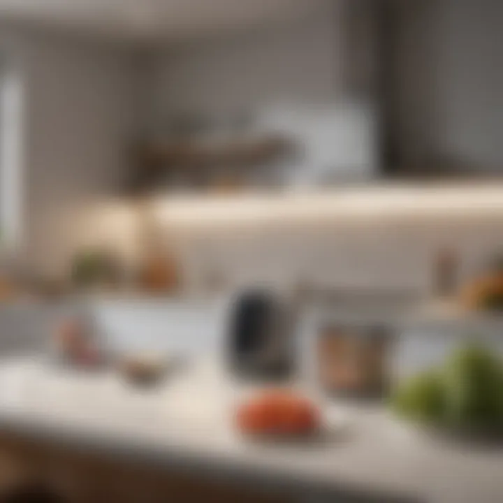 An organized kitchen with various sous vide equipment and accessories