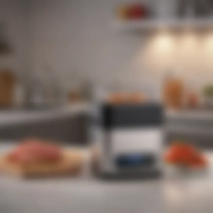 A sleek sous vide machine on a kitchen counter