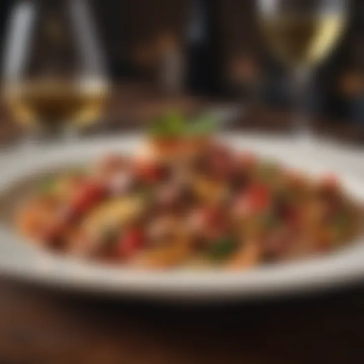 Exquisite Italian dish artfully plated