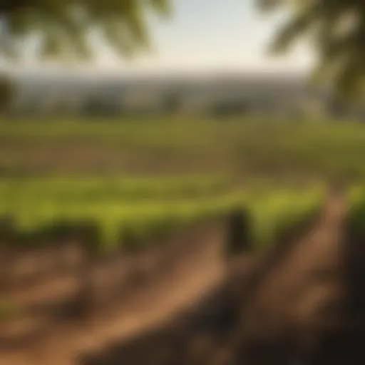 A scenic view of a Black-owned winery in Dallas showcasing its vineyards.