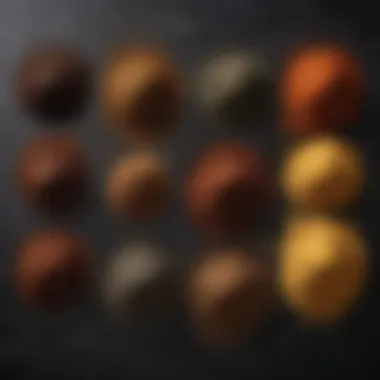 Artistic Display of Blackened Seasoning Ingredients A variety of spices used in blackened seasoning arranged artistically