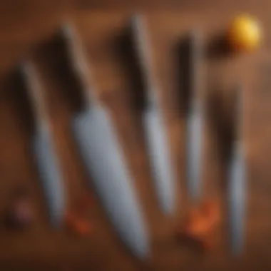 Evolution of Kitchen Knives An ancient knife displayed alongside modern culinary tools showcasing the evolution of design