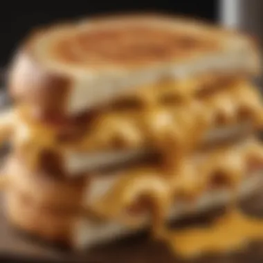 A perfectly grilled sandwich with melted cheese and crispy edges