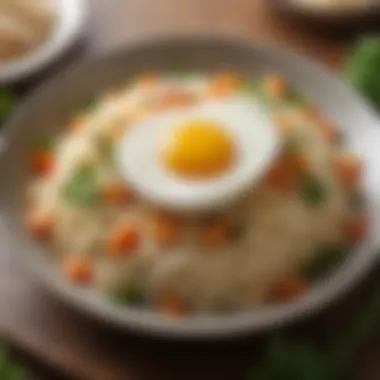 A Vibrant Rice and Egg Dish A vibrant rice and egg dish with fresh herbs
