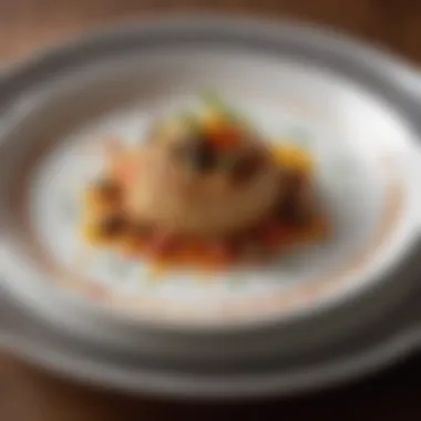 Artistry in Cuisine A close-up of intricate plating of a gourmet dish