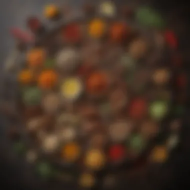 The Essence of Global Flavors An array of spices and herbs from around the globe