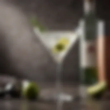 Classic gin martini served with an olive