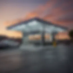Illustration of a modern drive-through with a sleek design