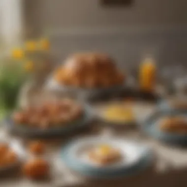 A Feast of Tradition: Easter Table Setting A beautifully arranged Easter table with traditional dishes from Eastern cultures