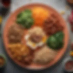 A colorful plate of budget-friendly meal showcasing diverse ingredients