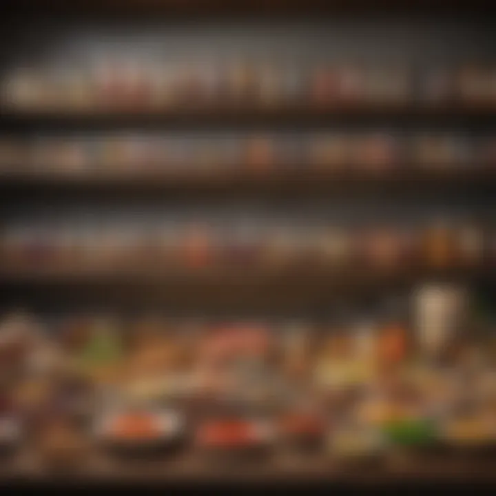 An array of pantry staples arranged creatively