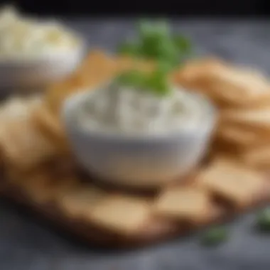 A rich dip made with Philadelphia cream cheese and herbs, served with crackers