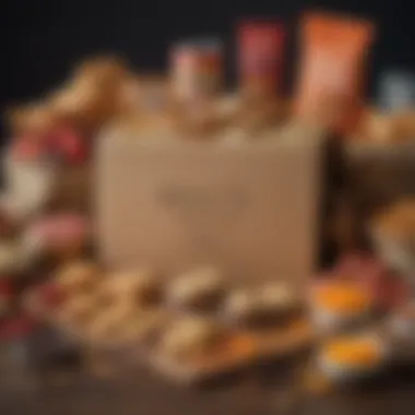 Curated Snack Subscription Box Subscription box showcasing a variety of snacks and sweets
