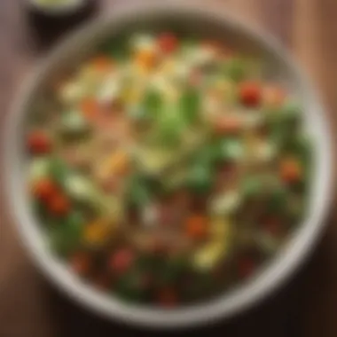 Quinoa Salad Masterpiece A vibrant plate of quinoa salad topped with fresh vegetables and herbs
