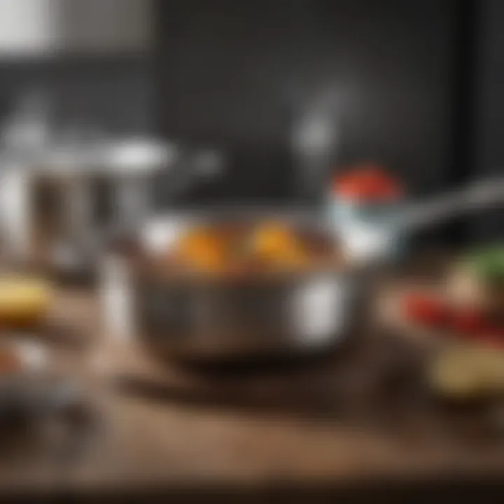 Modern stainless steel cookware reflecting innovation in European cuisine