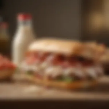 Fresh Ingredients for a Culinary Delight An array of fresh ingredients used in the Chicken Bacon Ranch sandwich.