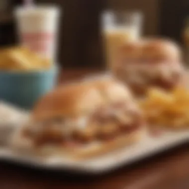 The Complete Meal Experience with Chicken Bacon Ranch A table set with the Chicken Bacon Ranch sandwich and sides, highlighting the meal experience.