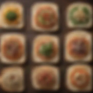 Nutritional Breakdown of Flatbread Types Nutritional breakdown of various flatbread types on a wooden table