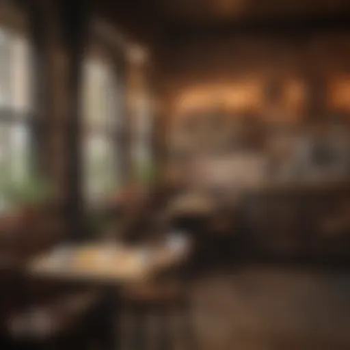 A cozy corner of a local cafe with artistic decor