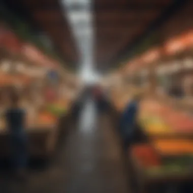 Lively Culinary Marketplace A vibrant food market bustling with vendors and fresh produce