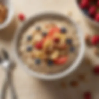 Nutrient-Rich Oatmeal for Lowering Cholesterol Bowl of oatmeal topped with fresh fruits and nuts