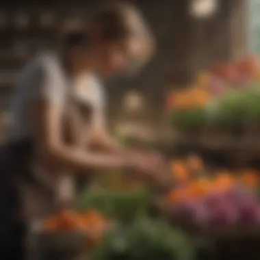 Artisan flower growers tending to their blooms