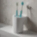 A minimalist full circle toothbrush holder showcasing its sleek design and functionality.
