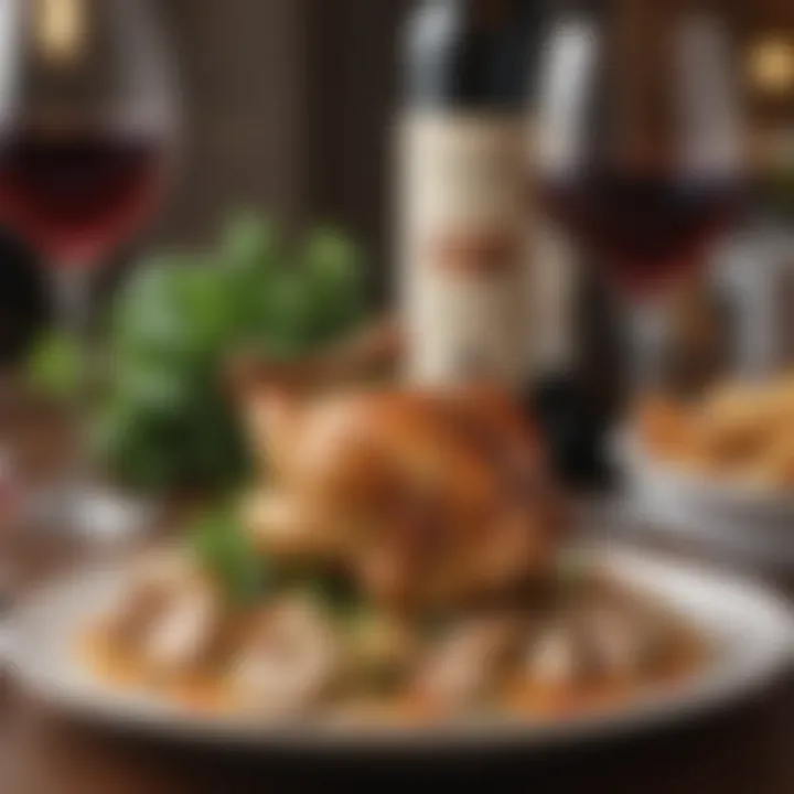 A perfectly paired wine alongside Garlic Chicken Grand Lux