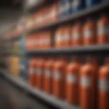 Diverse selection of gas cylinders showcased at Walmart