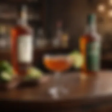 Cocktail Culture: A Fusion of Flavors Rich wooden bar showcasing Jameson and ginger beer cocktails