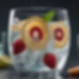 A refreshing glass of sparkling water with fresh fruit slices