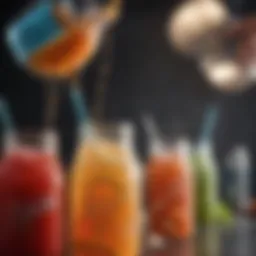 A vibrant selection of hydration drinks