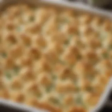 A close-up of the creamy texture of Hidden Valley Ranch Cauliflower Casserole, highlighting its richness.