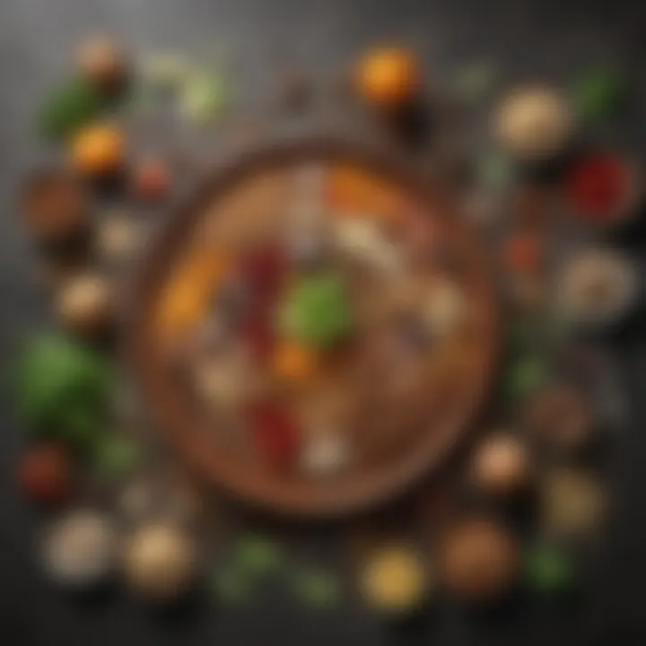 Essential vegan ingredients displayed in an artistic manner emphasizing their importance in cooking.