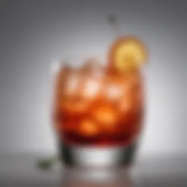 Artistic presentation of a cocktail in a chic glass