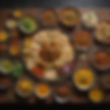 Traditional Indian Delicacies An assortment of traditional Indian dishes served on a vibrant table.
