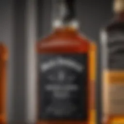 A close-up view of a bottle of Jack Daniel's Tennessee Honey showcasing its unique label.