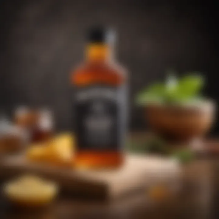An artistic display of the key ingredients used in Jack Daniel's Tennessee Honey.