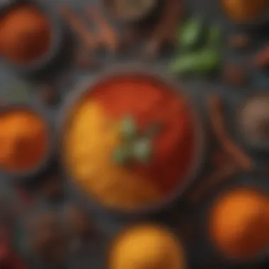 A colorful array of spices representing global culinary traditions