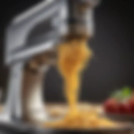 Close-up of the KitchenAid pasta press attachment showcasing its design