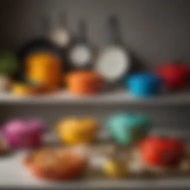 A vibrant array of Le Creuset cookware showcasing its color palette