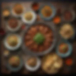 A vibrant spread of traditional Liberian dishes showcasing the rich colors and textures of the cuisine.