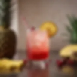 A refreshing cocktail featuring Malibu rum and a blend of pineapple and cranberry juices