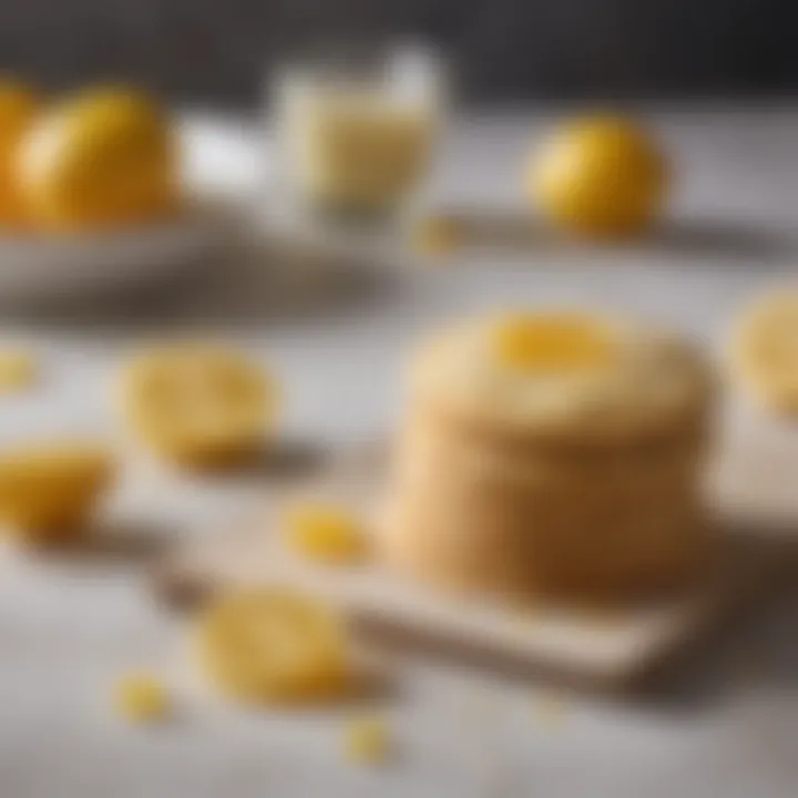 An open cookbook with a page dedicated to Meyer lemon cookie recipes, surrounded by ingredients.