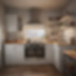 Compact kitchen layout showcasing innovative storage solutions